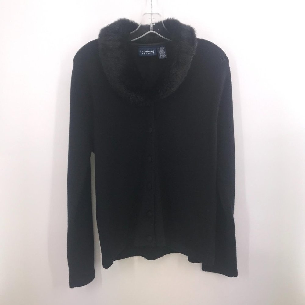 LIZ CLAIBORNE‎ BLACK BUTTON DOWN JACKET